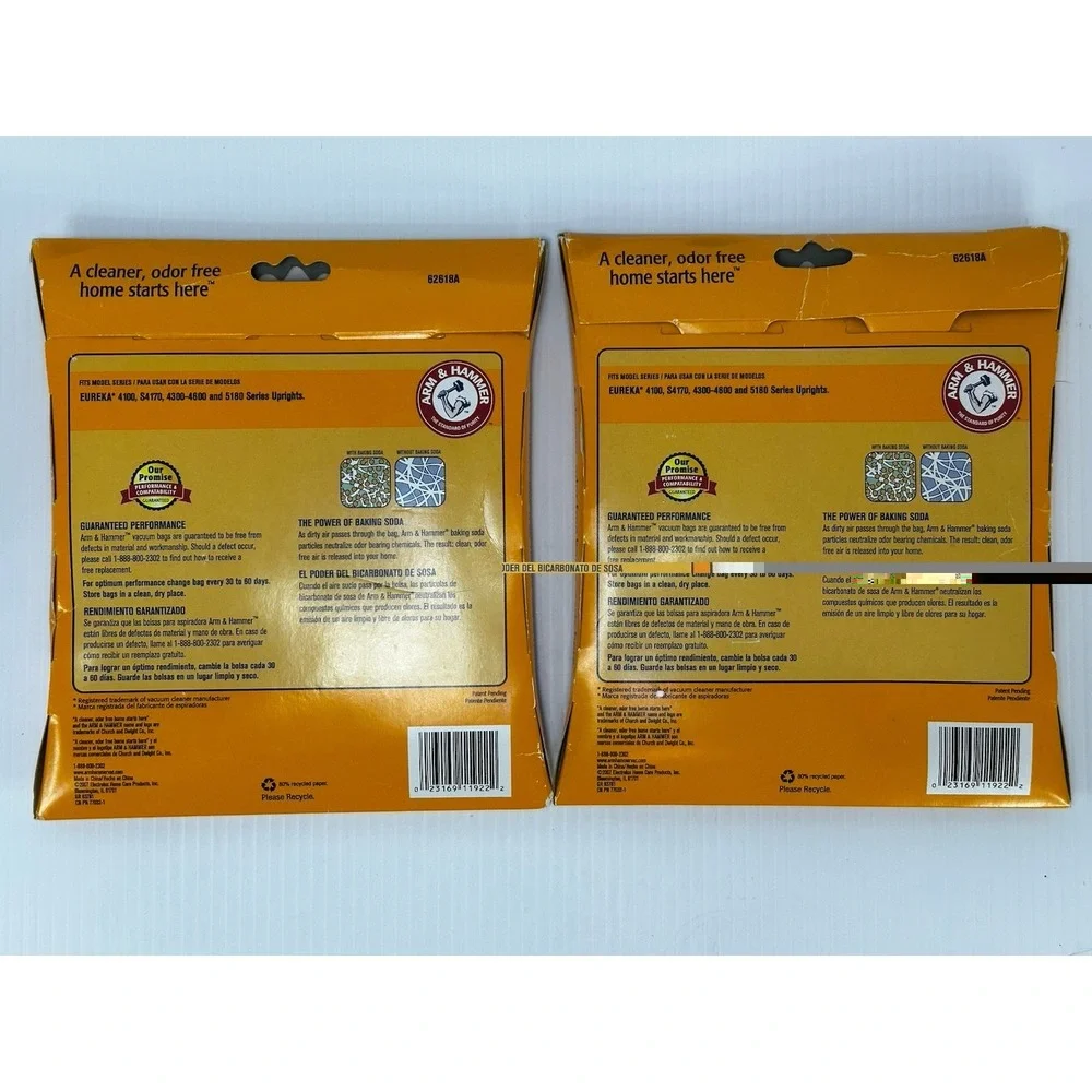 Arm Hammer Odor Eliminating‎ Vacuum Bags Eureka AA 62618A 5 Bags In Total